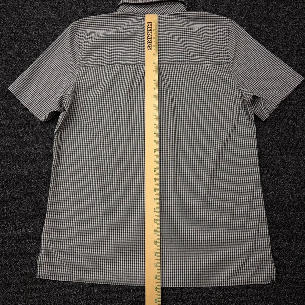 The North Face Mens Large Short Sleeve Button Down‎ Gingham Shirt Black White L